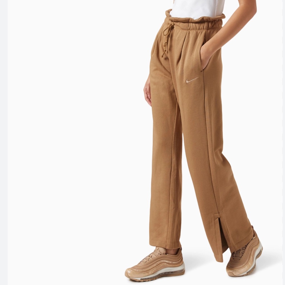 Nike Sportwear Everyday Modern High-Waisted Wide Leg Beige 80% Cotton Pants-S
